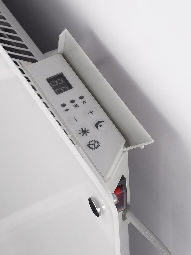 Panelinis šildytuvas Mill MB800L DN ,balto stiklo, 800 W | Galios lygių skaičius: 1 | Tinka patalpoms iki 10–14 m² | IPX4
