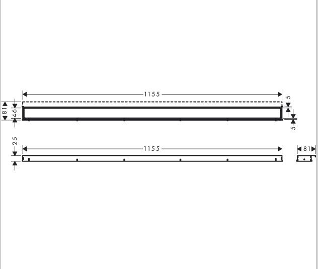 Dušo latako grotelės Hansgrohe RainDrain Match 120 cm, juoda matinė