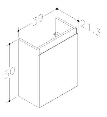 Spintelė po praustuvu Kame MINI, durelių vyriai dešinėje, balta BU/40x22-R/D02-MN