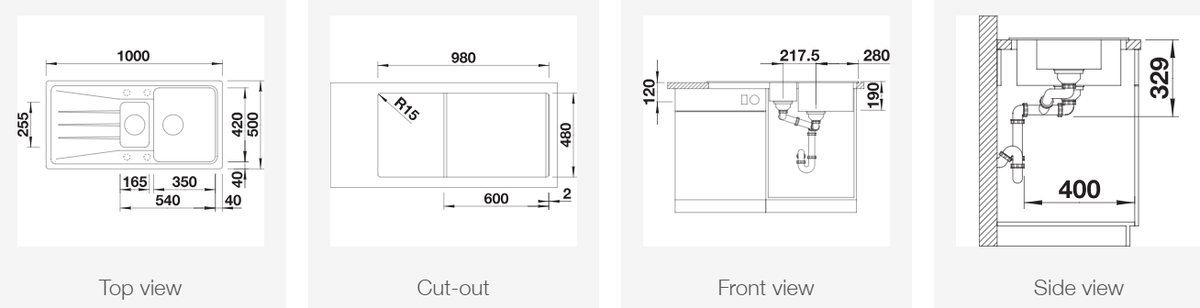 Silgranitinė plautuvė BLANCO SONA 6 S SILG PDUR Balta O.ZUB O.AF