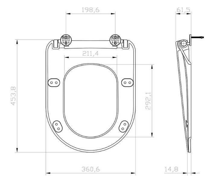 Unitazo dangtis-sėdynė Uni Chrome Flat juodas, X01795