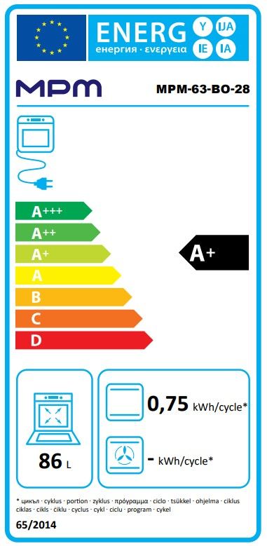 Orkaitė MPM MPM-63-BO-28 Orkaitė MPM MPM-63-BO-28