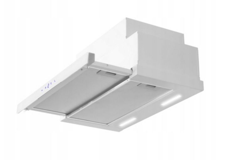 Įmontuojamas gartraukis Schlosser STC60WH GLASS, baltas, 60 cm pločio