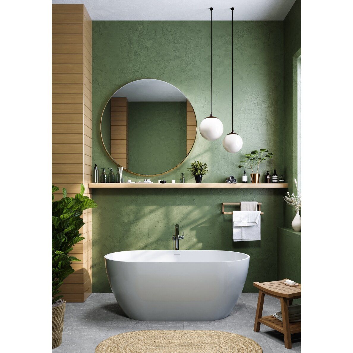 Lieto akmens vonia Bathesa Linda 155x80 cm