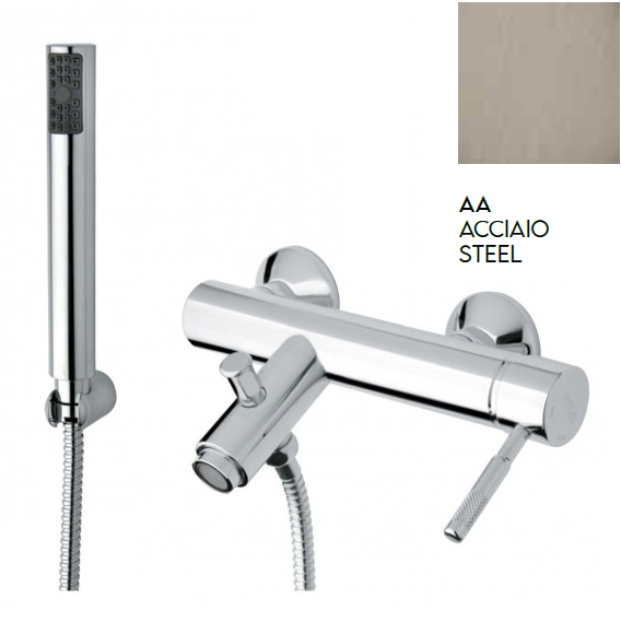 Vonios maišytuvas su rankiniu dušu Fiore Xenon, nerūdijančio plieno apdaila, 44AA5150