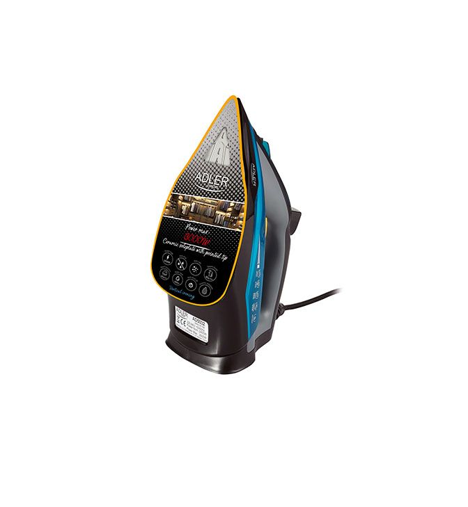 Adler | Iron | AD 5032 | Steam Iron | 3000 W | Water tank capacity 350 ml | Continuous steam 45 g/min | Steam boost performance 80 g/min | Blue/Grey Adler | Iron | AD 5032 | Steam Iron | 3000 W | Water tank capacity 350 ml | Continuous steam 45 g/min | Steam boost performance 80 g/min | Blue/Grey