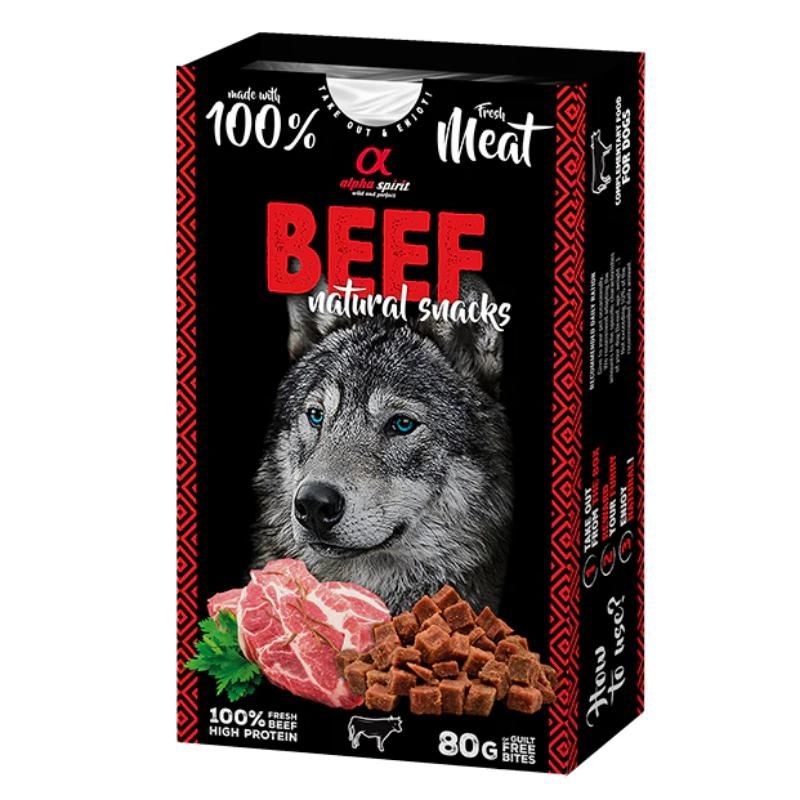 ALPHA SPIRIT NATURAL DOG skanėstai šunims su jautiena 80g (6), ALPHD110000145