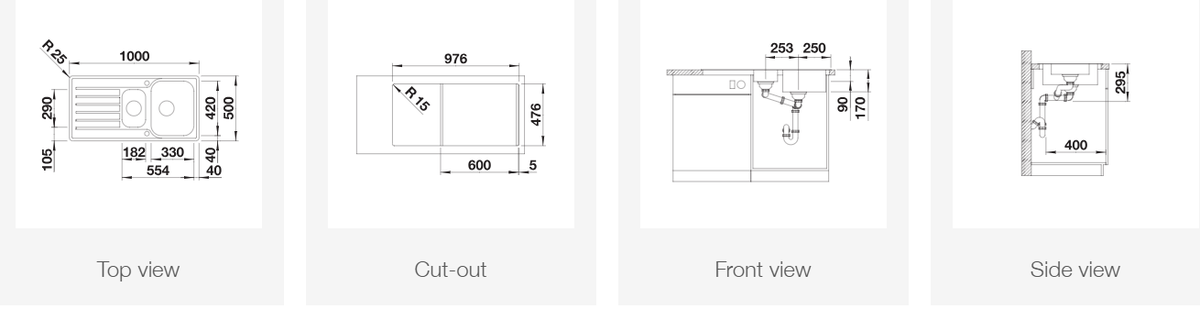 Plieninė plautuvė BLANCO LANTOS II 6S-IF RV SST BRUSHED M.ZUB M.AF