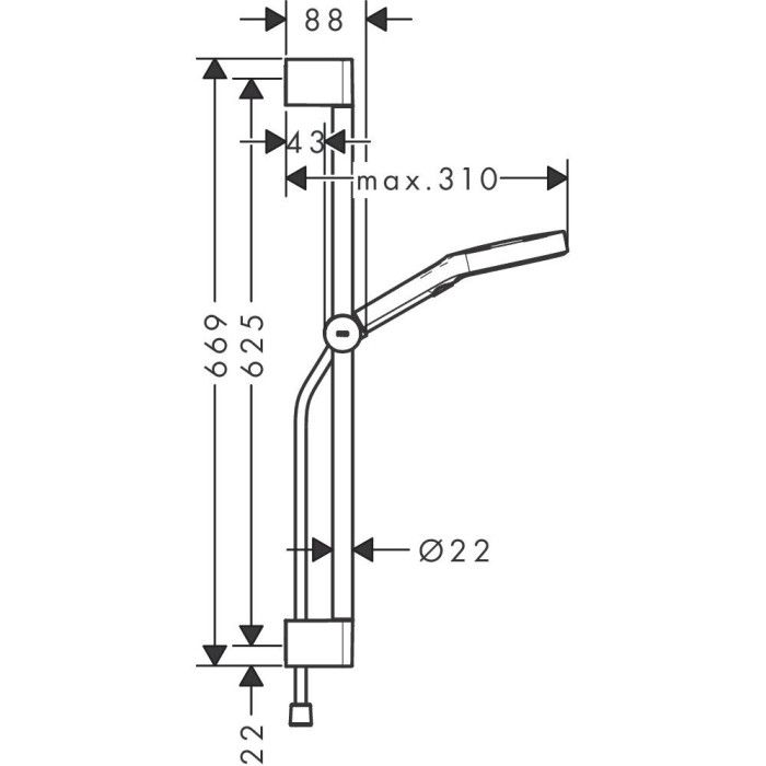 Dušo kompletas Hansgrohe: rankinis dušas Rainfinity 130 mm skersmens, laikiklis 65 cm, dušo žarnelė Designflex textile, chromas, 28745000 Dušo kompletas Hansgrohe: rankinis dušas Rainfinity 130 mm skersmens, laikiklis 65 cm, dušo žarnelė Designflex textile, chromas, 28745000