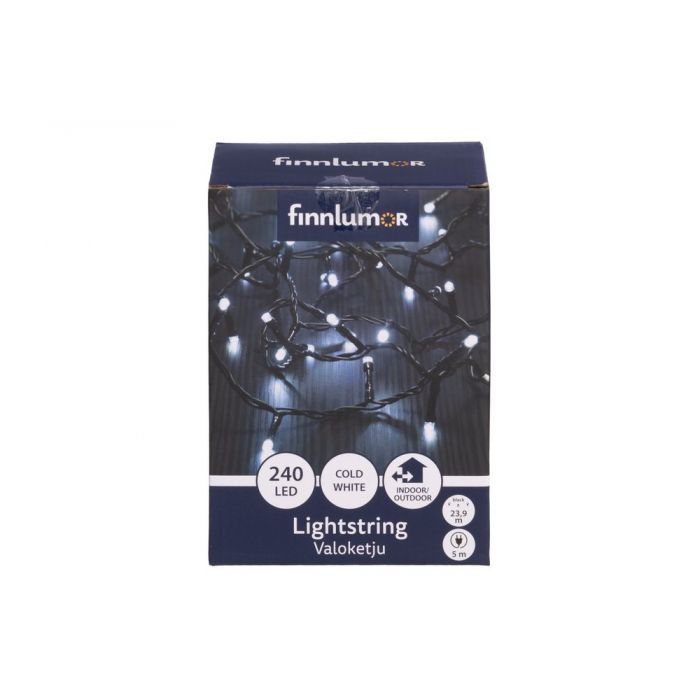 Girlianda Finnlumor 240 LED balta šviesa, juodas laidas, 23.9 m Girlianda Finnlumor 240 LED balta šviesa, juodas laidas, 23.9 m