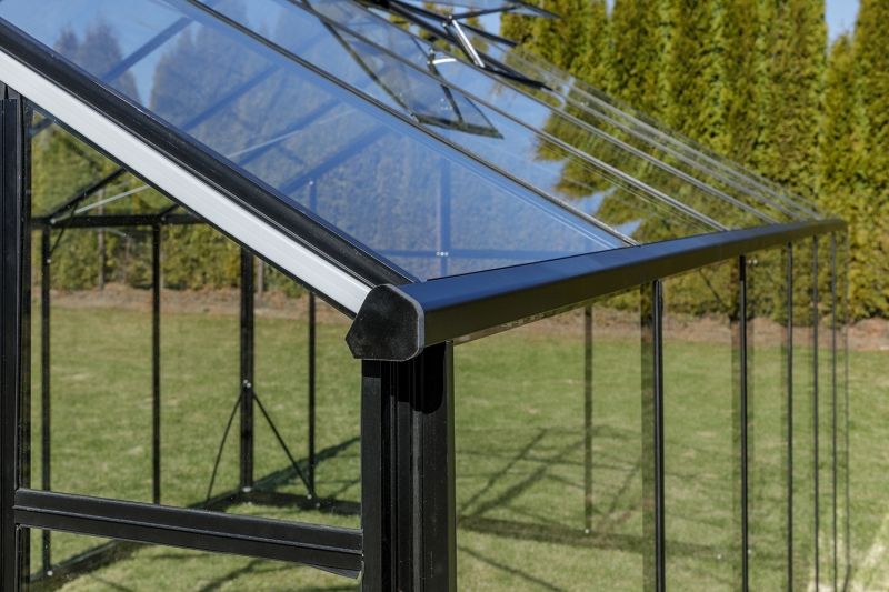 Šiltnamis Gampre Sanus Glass XL (plotis 2,9 m) stiklas 4 mm 2,90 m antracitas