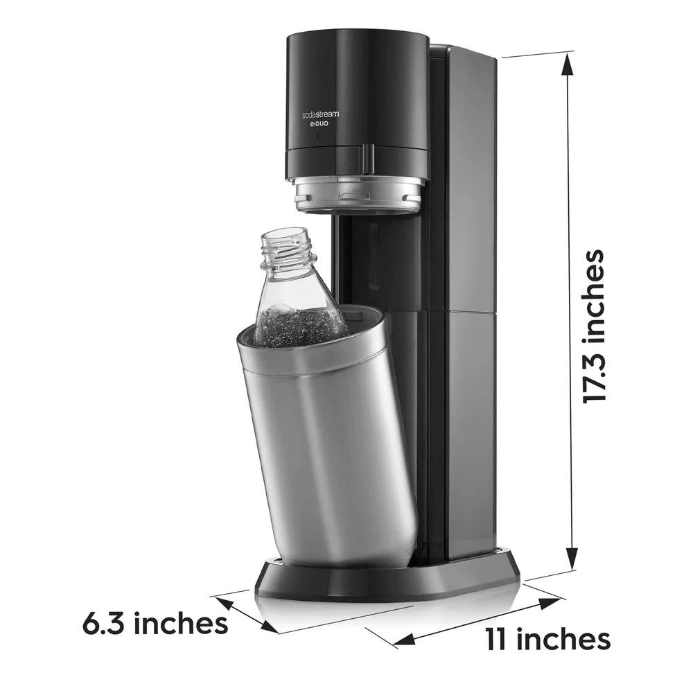 Gazuotų gėrimų gaminimo aparatas SodaStream Duo Black Gazuotų gėrimų gaminimo aparatas SodaStream Duo Black