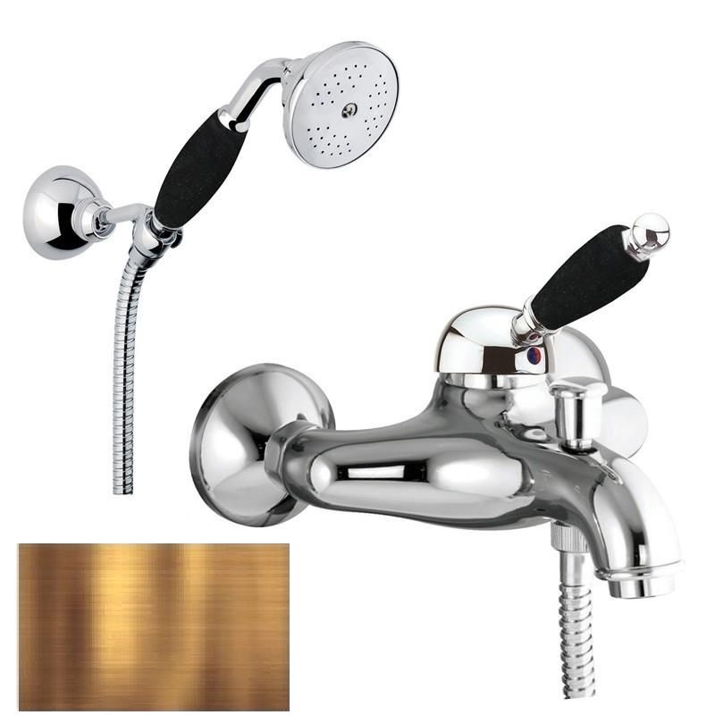 Maišytuvas voniai su dušo komplektu IMPERIAL BLACK, sendinta bronza