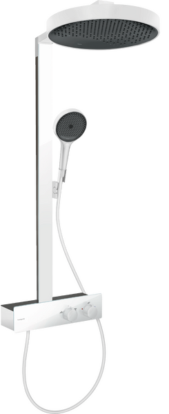 Dušo sistema Hansgrohe Rainfinity 360 1 jet su dušo lentynėle, balta matinė 26853700 Dušo sistema Hansgrohe Rainfinity 360 1 jet su dušo lentynėle, balta matinė 26853700