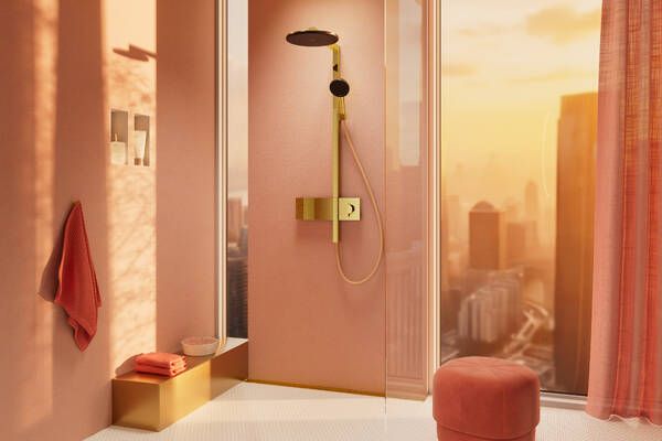 Dušo sistema Hansgrohe Raindance Alive S 300 2jet EcoSmart, šlifuoto aukso, 24596990 Dušo sistema Hansgrohe Raindance Alive S 300 2jet EcoSmart, šlifuoto aukso, 24596990