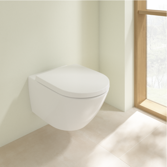 Komplektas: rėmas Laufen su chromuotu mygtuku ir klozetas Villeroy&Boch Subway 3.0 su softclose dangčiu