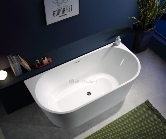 Vonia Braider RESTIA CLAS glaudžiama prie sienos 1400*730 mm balta su chromuotu sifonu Vonia Braider RESTIA CLAS glaudžiama prie sienos 1400*730 mm balta su chromuotu sifonu