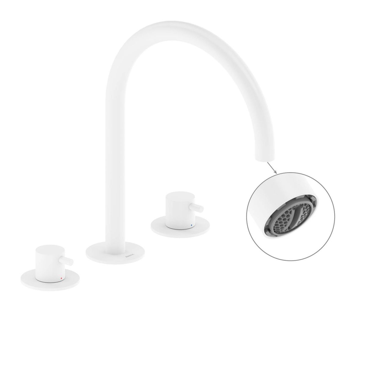 Praustuvo maišytuvas Ravak Espirit 270 mm, 3 dalių be dugno vožtuvo, White Velvet X070238