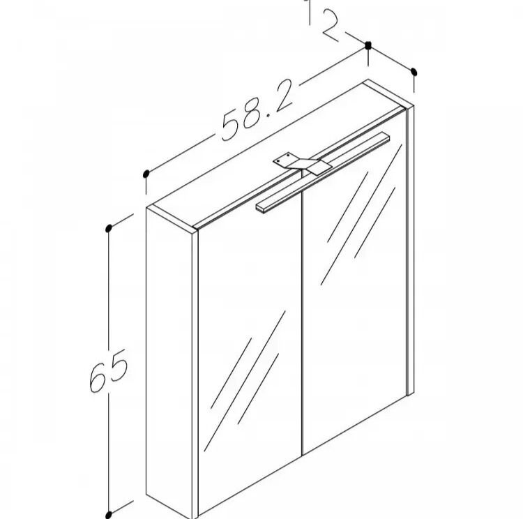 Veidrodinė spintelė su apšvietimu Raguvos Baldai Urban, LED, IP44, pilka matinė, 60 cm, 2002305