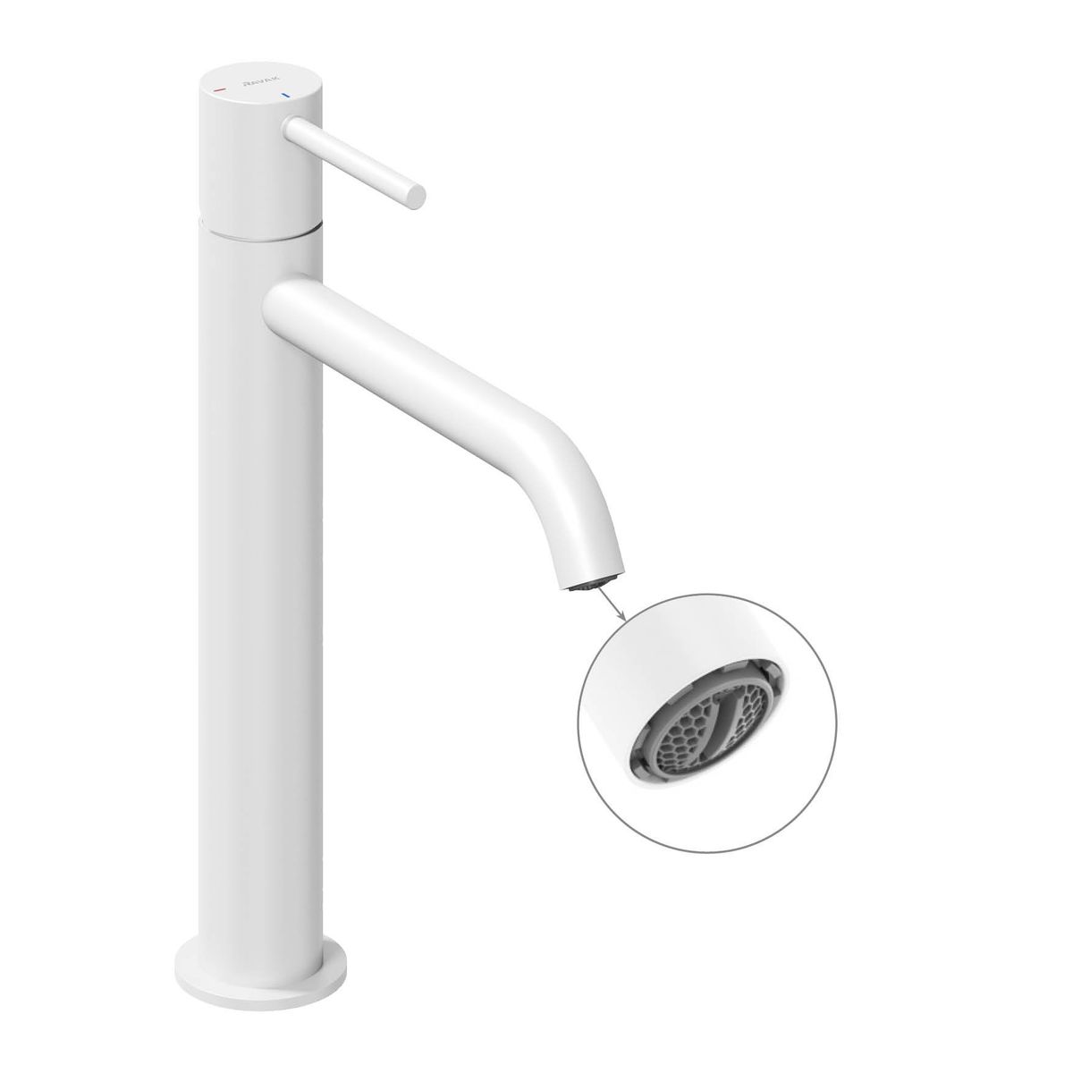 Praustuvo maišytuvas Ravak Espirit BeCool 250 mm be dugno vožtuvo, White Velvet X070400