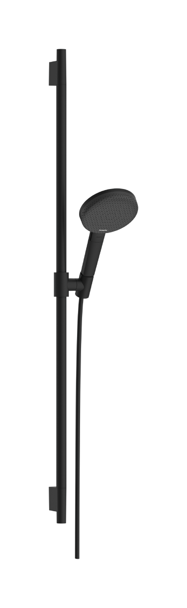 Dušo komplektas Hansgrohe Raindance Alive Select S 125 mm, 3 srovių, EcoSmart, su Unica S Puro 90 cm dušo stovu, matt black24603670
