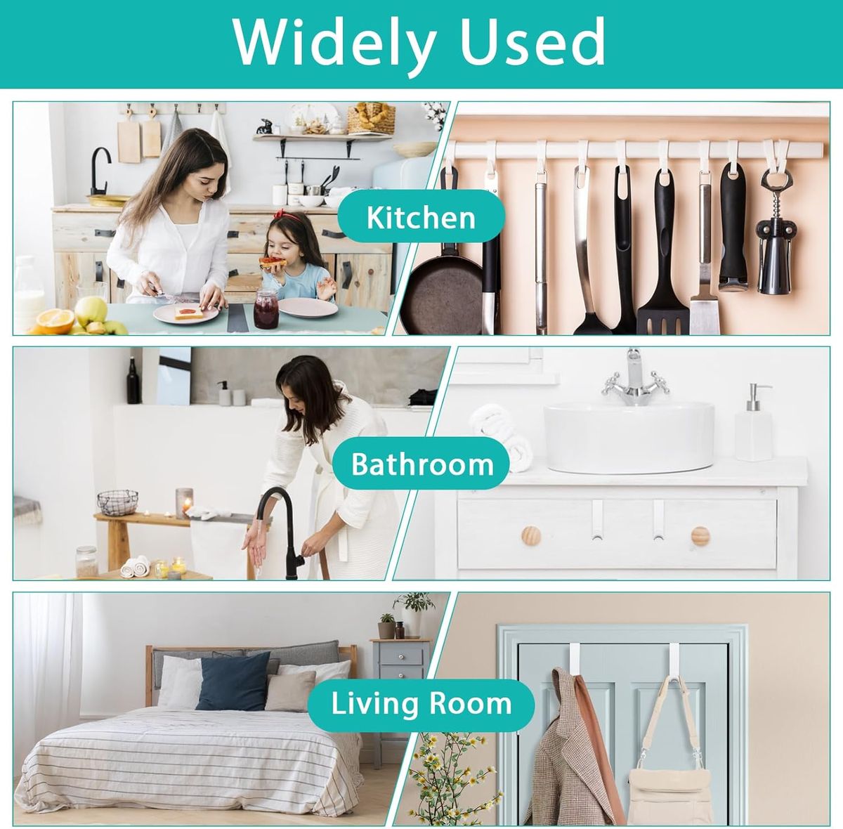 Durų kabliukas Ridder, baltas, 13150101