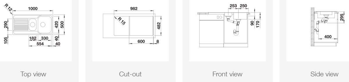 Plieninė plautuvė BLANCO TIPO II 6 S RV SST NATURAL O.AF