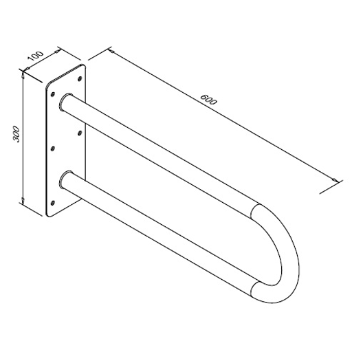 Ranktūris fiksuotas 600 mm nerūd. plienas S32UU6SSNM Ranktūris fiksuotas 600 mm nerūd. plienas S32UU6SSNM