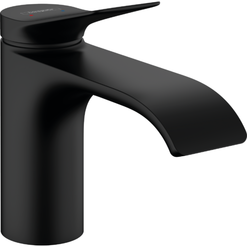 Maišytuvas praustuvui Hansgrohe Vivenis 80 su dugno vožtuvu, matinis juodas, 75010670