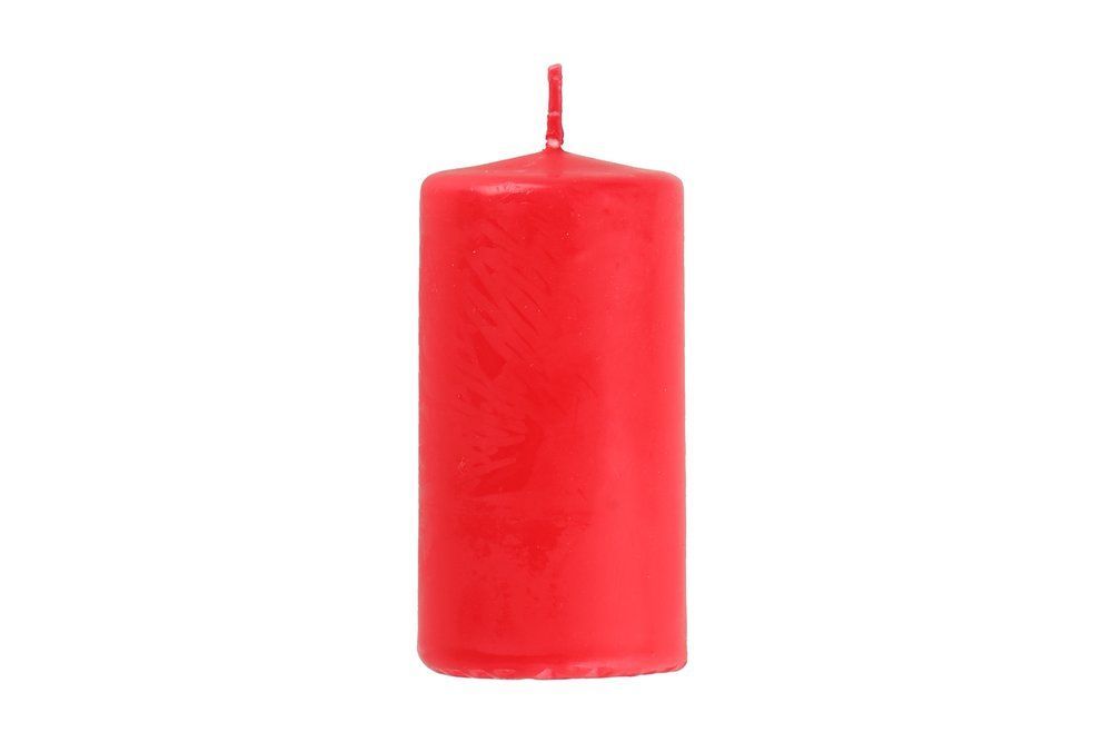 Cilindrinės žvakės Polar Kynttilät 5x8 cm, 4 vnt., raudona, 6410413223646