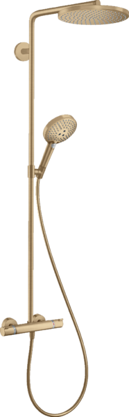 Dušo sistema HANSGROHE Raindance S 240 1jet PowderRain EcoSmart+ su termostatu, šlifuotos bronzos, 28825140 Dušo sistema HANSGROHE Raindance S 240 1jet PowderRain EcoSmart+ su termostatu, šlifuotos bronzos, 28825140