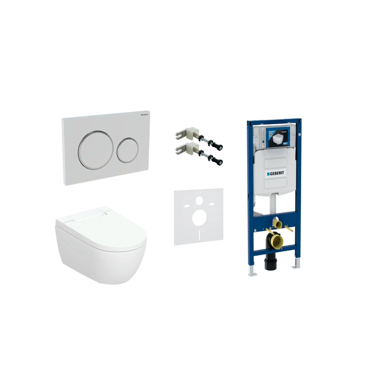 Geberit AquaClean Alba Comfort komplektas su Duofix Sigma 12 cm. WC instaliacine sistema, Sigma 20 Roud mygtuku, baltas Geberit AquaClean Alba Comfort komplektas su Duofix Sigma 12 cm. WC instaliacine sistema, Sigma 20 Roud mygtuku, baltas