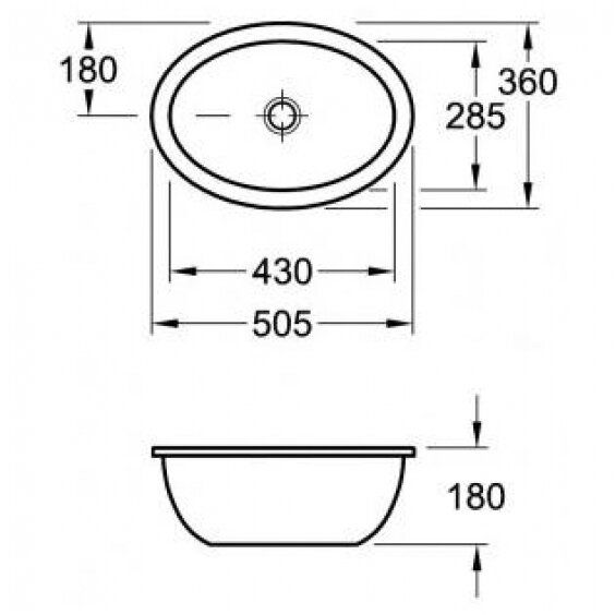 Praustuvas įmontuojamas Villeroy & Boch 42 cm