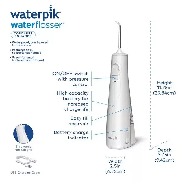 Bevielis burnos irigatorius Waterpik WF-21 CORDLESS ENHANCE Bevielis burnos irigatorius Waterpik WF-21 CORDLESS ENHANCE
