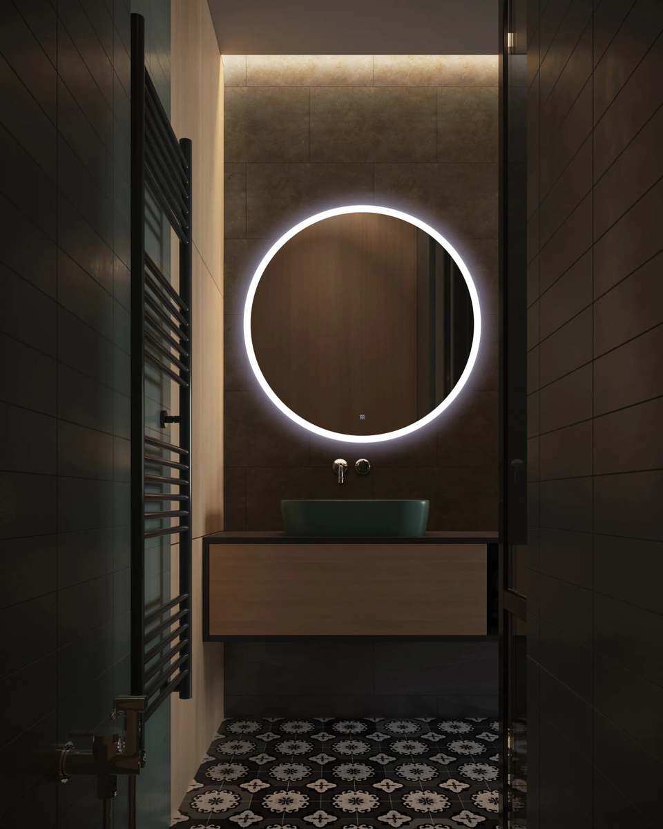 Šviečiantis veidrodis Balneo MOON 100 cm, matiniu rėmeliu, nerasojantis, L0101020401-5 Šviečiantis veidrodis Balneo MOON 100 cm, matiniu rėmeliu, nerasojantis, L0101020401-5