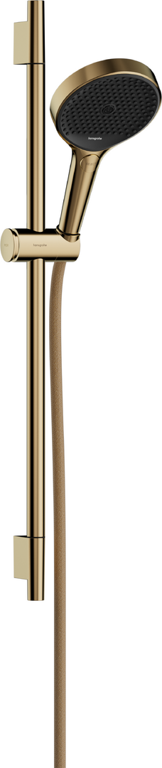 Dušo komplektas Hansgrohe Rainfinity 130 mm, 3 srovių, su S Puro 65 cm dušo stovu, Push slankikliu ir Designflex tekstiline 160 cm dušo žarna, 28745990