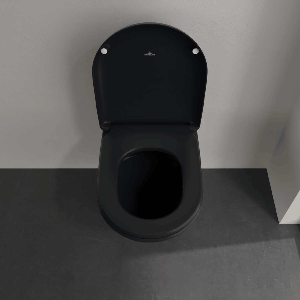 Pakabinamas unitazas VILLEROY & BOCH Antao Rimless TwistFlush, 37x56 cm, juodas CeramicPlus, 4674T0R7 Pakabinamas unitazas VILLEROY & BOCH Antao Rimless TwistFlush, 37x56 cm, juodas CeramicPlus, 4674T0R7