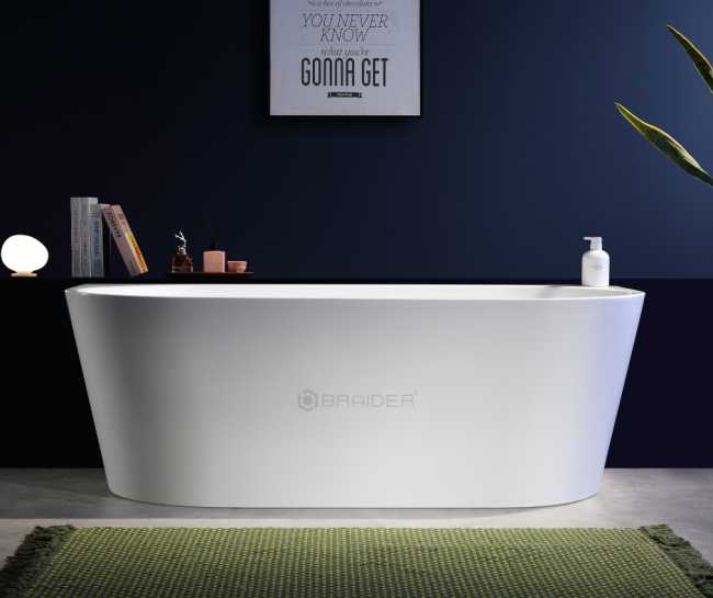 Vonia Braider RESTIA CLAS glaudžiama prie sienos 1400*730 mm balta su chromuotu sifonu Vonia Braider RESTIA CLAS glaudžiama prie sienos 1400*730 mm balta su chromuotu sifonu