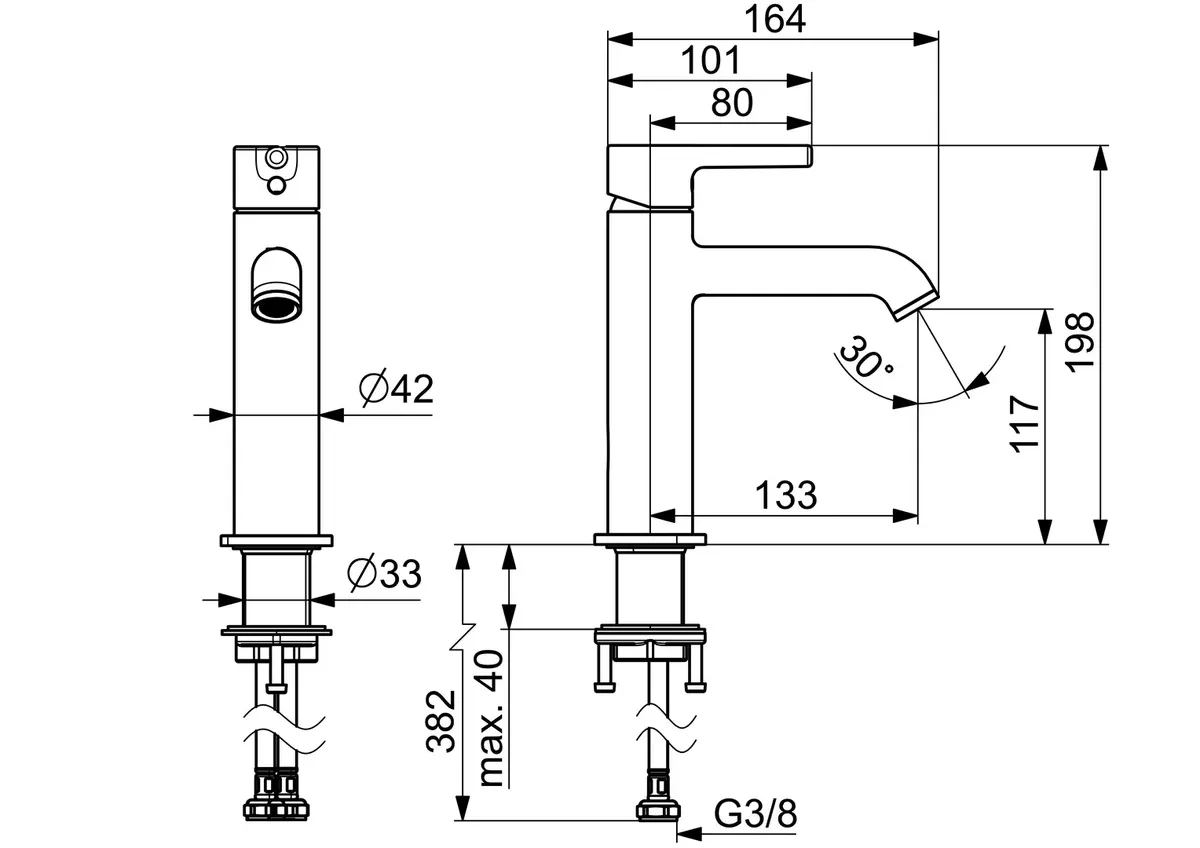 Maišytuvas praustuvui Oras optima Style, 2605FH-81 Maišytuvas praustuvui Oras optima Style, 2605FH-81