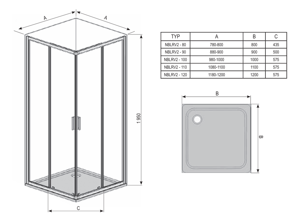 Dušo kabina Ravak Blix II NBLRV2K+NBLRV2K 110 cm 1XMD0E00Z1 Dušo kabina Ravak Blix II NBLRV2K+NBLRV2K 110 cm 1XMD0E00Z1