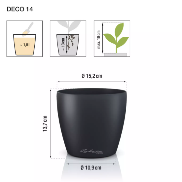 Vazonas LECHUZA DECO 14, 16684, magnolia