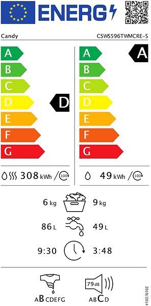 Skalbyklė Candy CSWS596TWMCRE-S