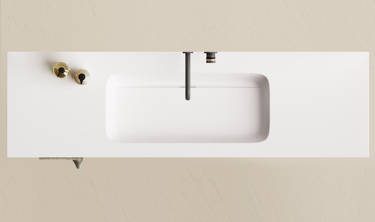 Stalviršis su praustuvu MTM QUADRO 1200x410 mm