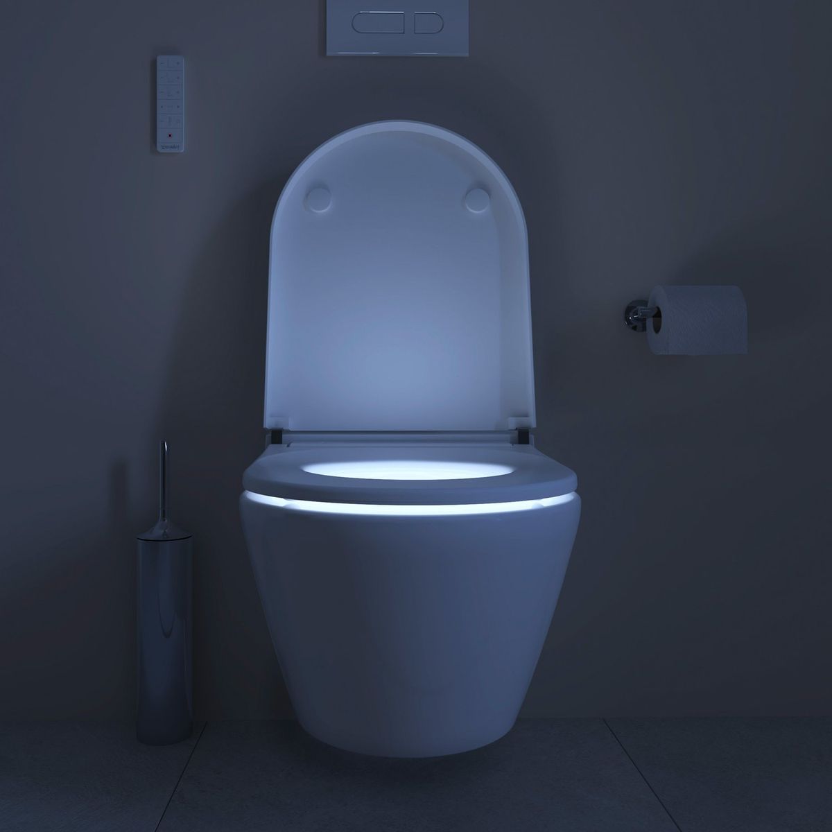 Pakabinamas klozetas Duravit SensoWash D-Neo Compact Rimless su SoftClose dangčiu, baltas 654000012004300