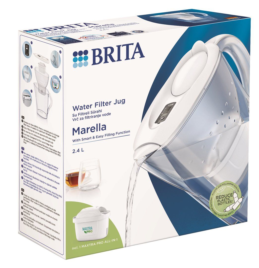 Filtravimo indas vandeniui BRITA MXpro MARELLA 2,4 l, baltas