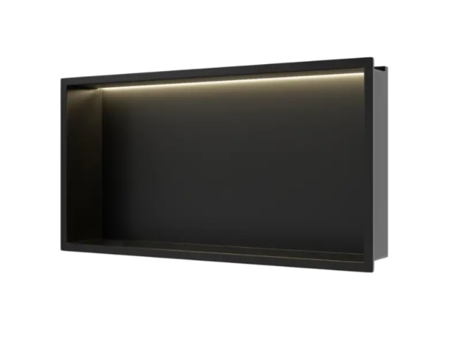Įleidžiama sieninė lentyna Balneo Wall Box LED juodos sp., 60x30x10 cm, B0101020109-2
