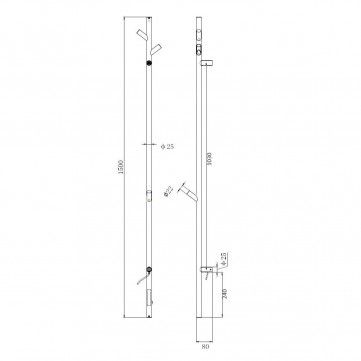 Elektrinis rankšluosčių džiovintuvas WOBBEE Burton 150 cm, baltas, W-BURT-150WH