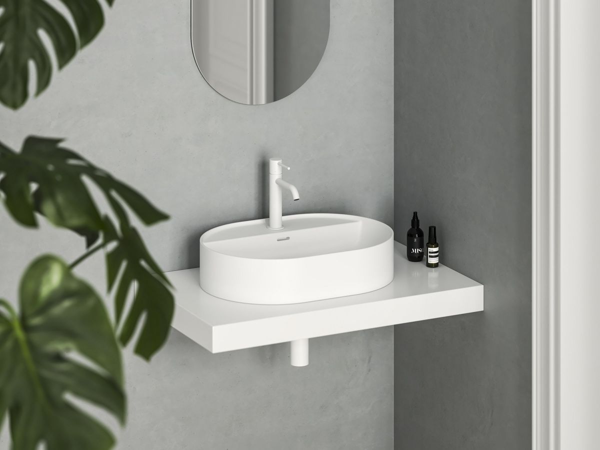 Keraminis praustuvas Ravak Ceramic Slim Shelf O 55, baltas matinis, XJX0E155001