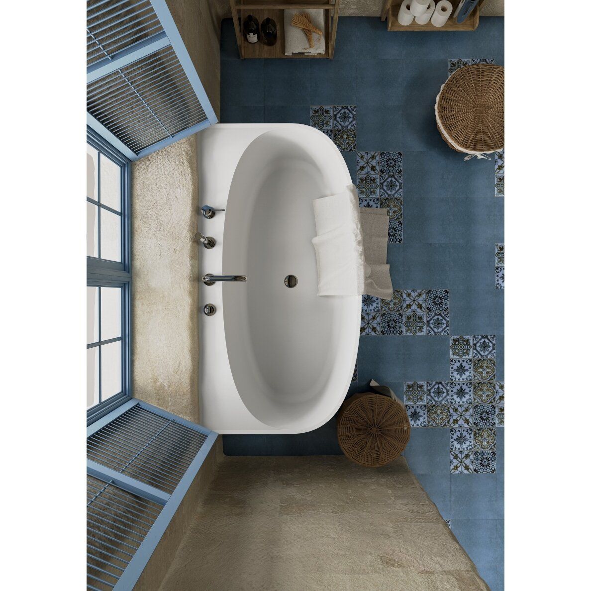 Lieto akmens vonia Bathesa Ronda 160x85 cm