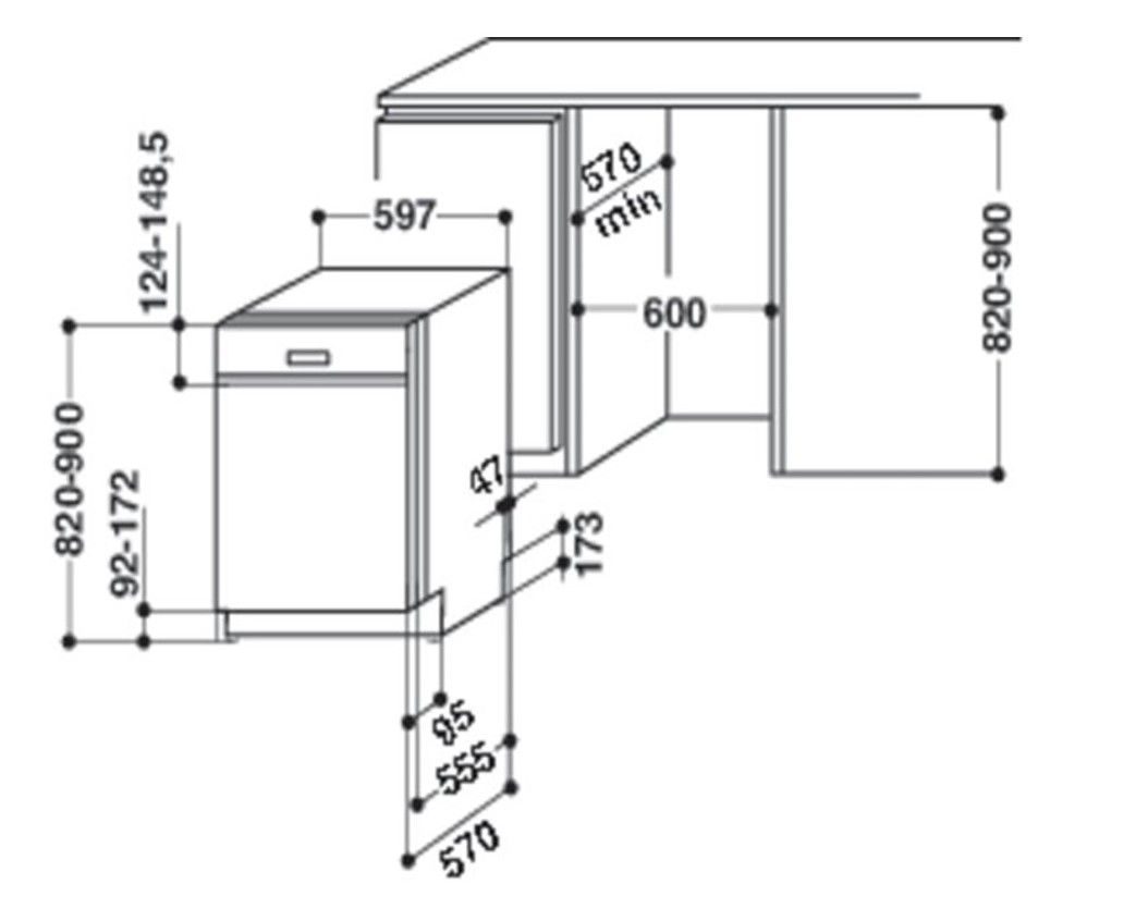 Įmontuojama indaplovė Whirlpool WBC 3C34 PF X